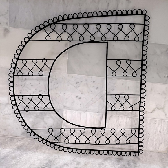 Pottery Barn Black Metal “D” Wall Art Decor - Picture 2 of 4